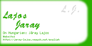 lajos jaray business card